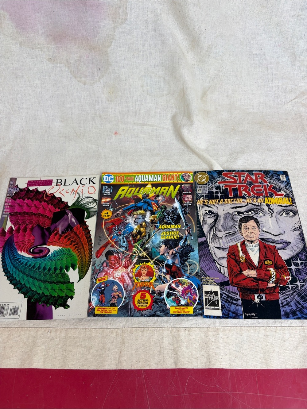 Three Comic Lot — Black Orchid, Aquaman, Star Trek